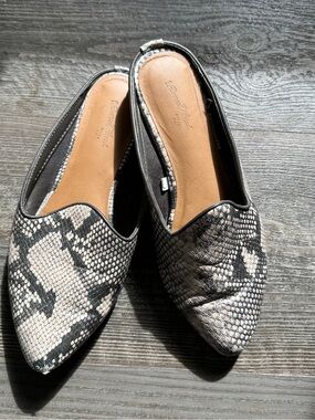 Snake-Print Mules